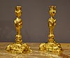 A pair of rare Louis XV gilt bronze candlesticks